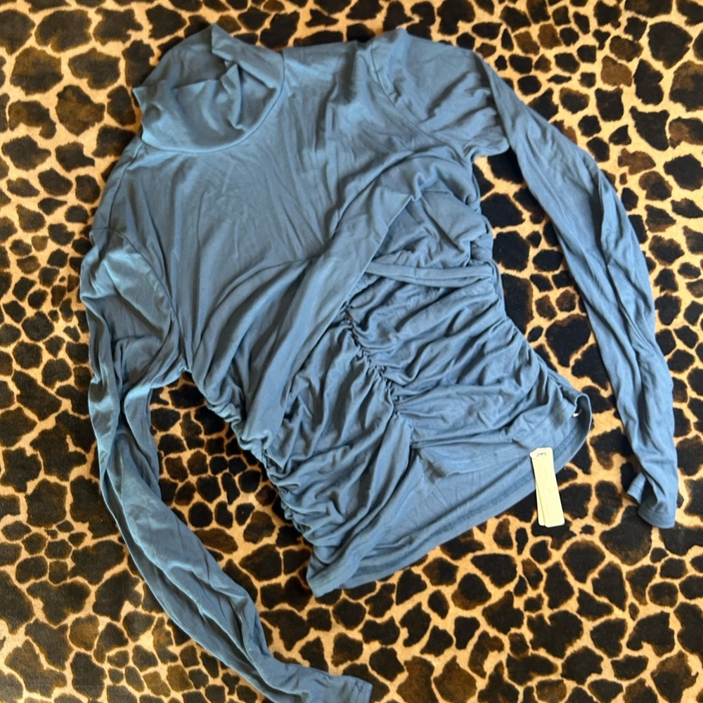 OGL Blue Ruched Top - Picture 2 of 8